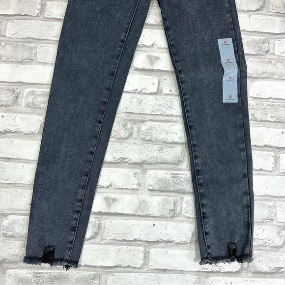Old Navy Girls Black Denim 360 Stretch Raw Hem Ballerina Jeggings - Size 8 - Picture 4 of 12